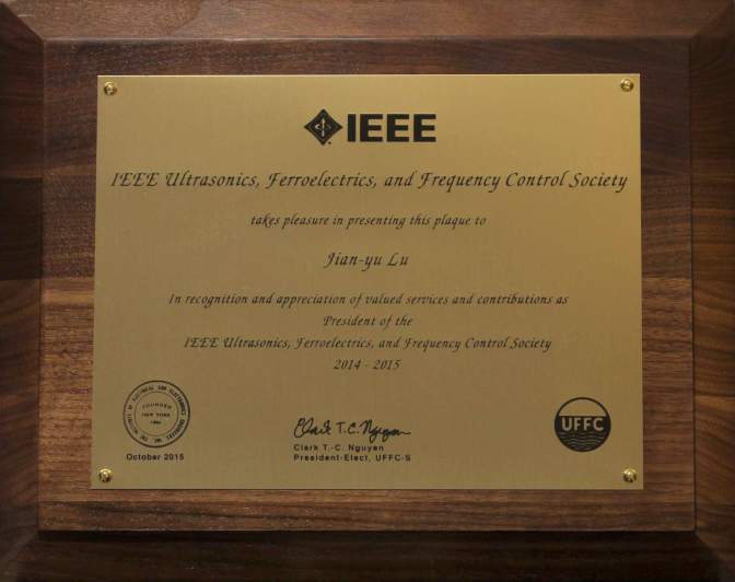  * President of IEEE UFFC Society, 2014-2015 * 