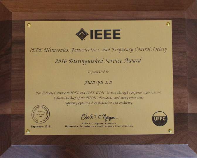  * 2016 IEEE UFFC-S Distinguished Service Award * 